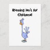 Hardlopen is niet voor Chickens Bird Marathon Cart Briefkaart (Voorkant)