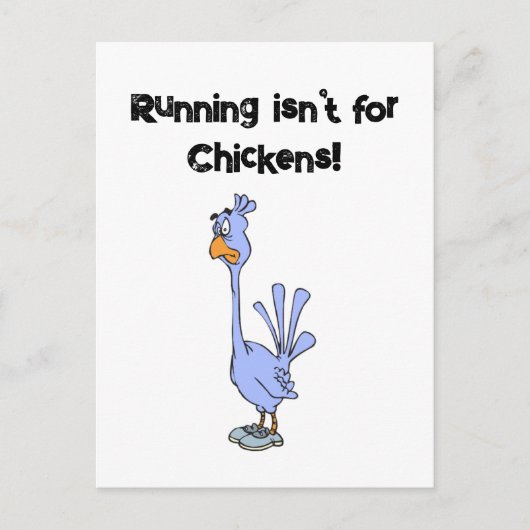 Hardlopen is niet voor Chickens Bird Marathon Cart Briefkaart (Voorkant)