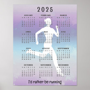 Hardlopen Joggen Ontwerp 2025 Kalender Poster