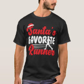 Hardlopen Jogging Santa's favoriete Runner Kerstmi T-shirt (Voorkant)