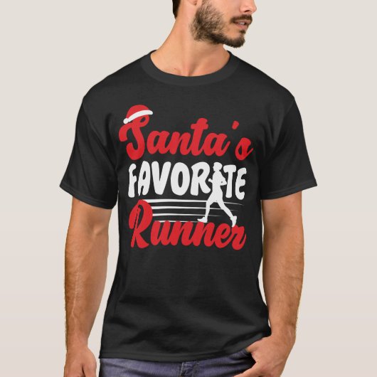 Hardlopen Jogging Santa's favoriete Runner Kerstmi T-shirt (Voorkant)