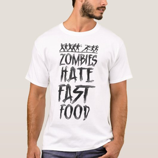 Hardlopen Jogging Zombies Haat Fast Food Zombie T-shirt (Voorkant)