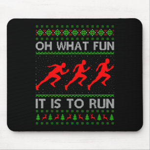Hardlopen Kerst lelijke trui Oh wat leuk is het Muismat