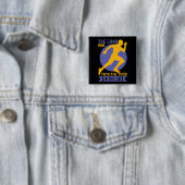 Hardlopen - Lange duurloop brengt tijger in de kat Vierkante Button 5,1 Cm (In situ)