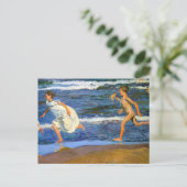 Hardlopen langs het strand door Joaquin Sorolla Briefkaart (Staand voorkant)