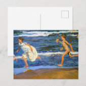 Hardlopen langs het strand door Joaquin Sorolla Briefkaart (Voorkant / Achterkant)