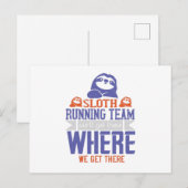 Hardlopen - Luiaard Hardloop Team Briefkaart (Voorkant / Achterkant)