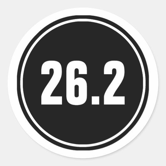 Hardlopen Marathon 26.2 Ronde Sticker (Voorkant)