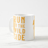 Hardlopen Marathon Run Op Wilde Kant Hardloper Weg Koffiemok (Voorkant links)