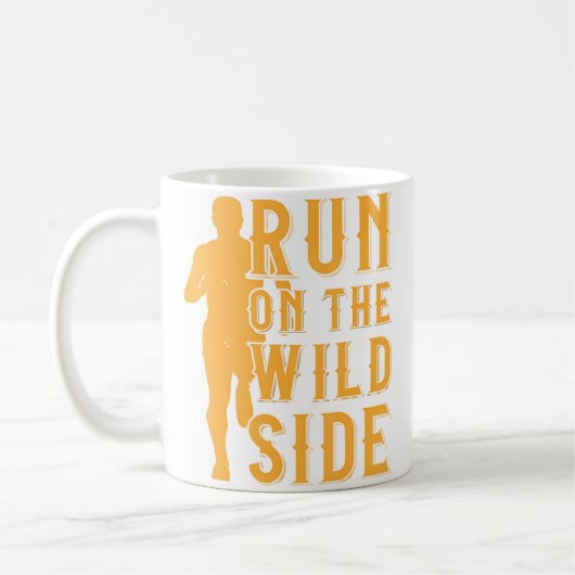 Hardlopen Marathon Run Op Wilde Kant Hardloper Weg Koffiemok (Links)