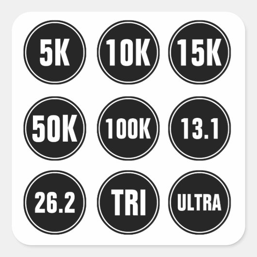 Hardlopen Marathon, Triatlon, 5K, 10K... Vierkante Sticker (Voorkant)