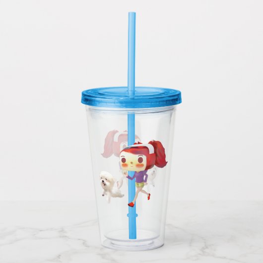 Hardlopen met Dog door het Zee Acryl Drinkbeker (Voorkant)