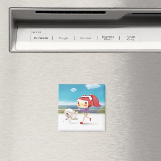 Hardlopen met Dog door het Zee Magneet (Insitu (Vaatwasser))