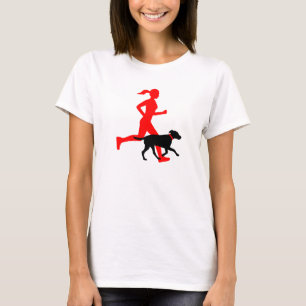 Hardlopen met hond (rood/zwart) t-shirt