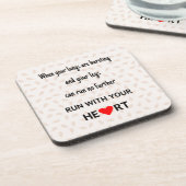 Hardlopen motivatie sport quote bruin bier onderzetter (Linkerzijde)