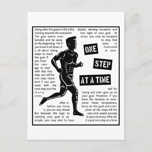 Hardlopen na doelen Motivatie vastberadenheid Briefkaart (Voorkant)