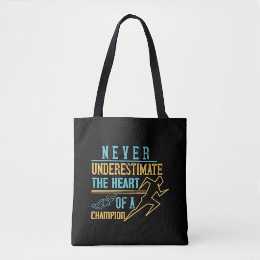 Hardlopen - Onderschat kampioen nooit Tote Bag (Voorkant)