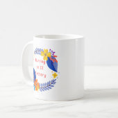 Hardlopen op 1% accu Bloemen Mok – Funny Coffee Cu (Voorkant links)