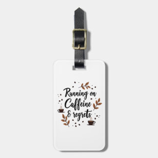 Hardlopen op cafeïne en betreurt esthetische bagag bagagelabel