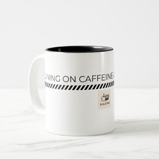 Hardlopen op cafeïne en Deadlines Coffee Mok (Voorkant links)