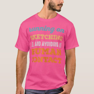 Hardlopen op het schetsen van sociale introvert Hu T-shirt