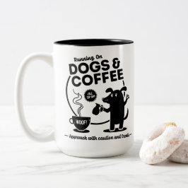 Hardlopen op honden en koffie 443 ml. tweekleurige koffiemok
