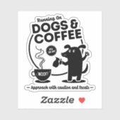 Hardlopen op honden en koffie die-cut sticker (Vel)
