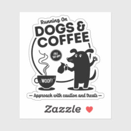 Hardlopen op honden en koffie die-cut sticker