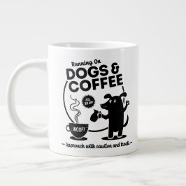 Hardlopen op honden en koffie grote koffiekop