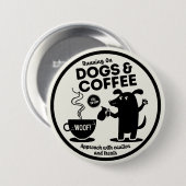 Hardlopen op honden en koffie ronde button 7,6 cm (Voorkant /achterkant)