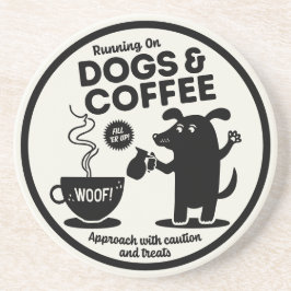 Hardlopen op honden en koffie zandsteen onderzetter
