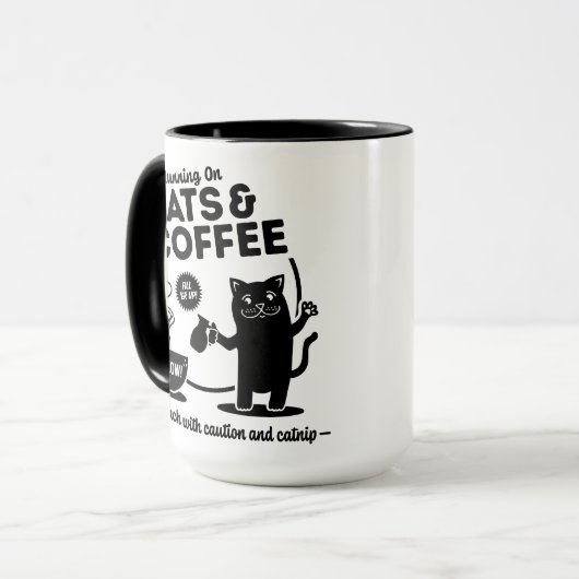 Hardlopen op Katten en Koffie 15 oz. combo Mok (Voorkant links)