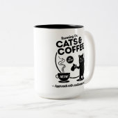Hardlopen op Katten en Koffie 15 oz. Tweekleurige Koffiemok (Voorkant rechts)