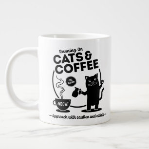 Hardlopen op katten en koffie grote koffiekop