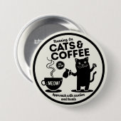 Hardlopen op Katten en Koffie Ronde Button 7,6 Cm (Voorkant /achterkant)