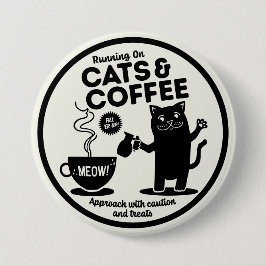 Hardlopen op Katten en Koffie Ronde Button 7,6 Cm