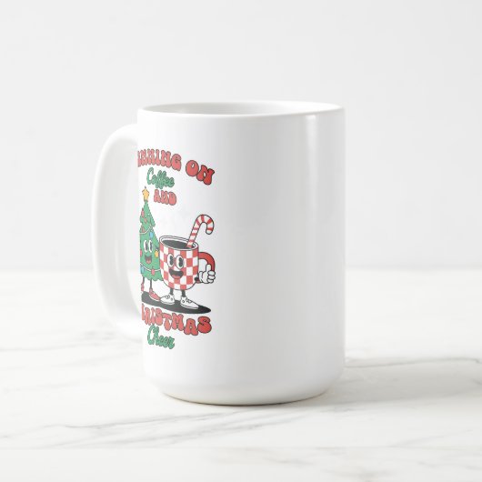 Hardlopen op Koffie en Kerst Cheer Cup Design Koffiemok (Voorkant links)