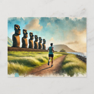 Hardlopen op Paaseiland Briefkaart
