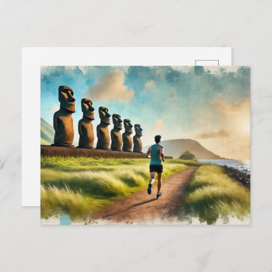 Hardlopen op Paaseiland Briefkaart (Voorkant / Achterkant)