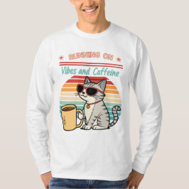 Hardlopen op Vibes & Cafeïne - Cool Cat Retro T-shirt