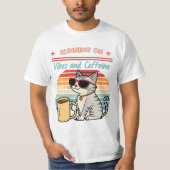 Hardlopen op Vibes & Cafeïne - Cool Cat Retro T-shirt (Voorkant)