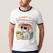 Hardlopen op Vibes & Cafeïne - Cool Cat Retro T-shirt (Voorkant)