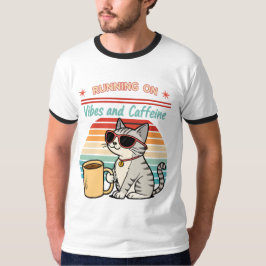 Hardlopen op Vibes & Cafeïne - Cool Cat Retro T-shirt