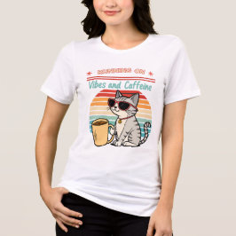 Hardlopen op Vibes & Cafeïne - Cool Cat Retro Tri-Blend Shirt