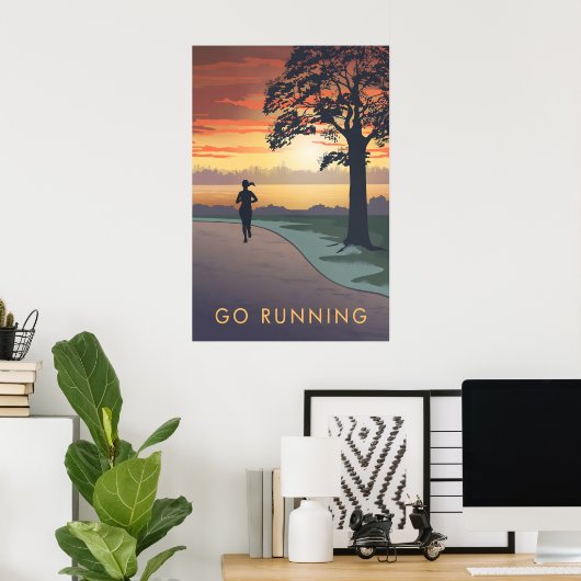 Hardlopen Reisposter Poster (Thuiskantoor)
