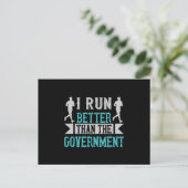 Hardlopen ren ik beter dan de regering briefkaart (Staand voorkant)