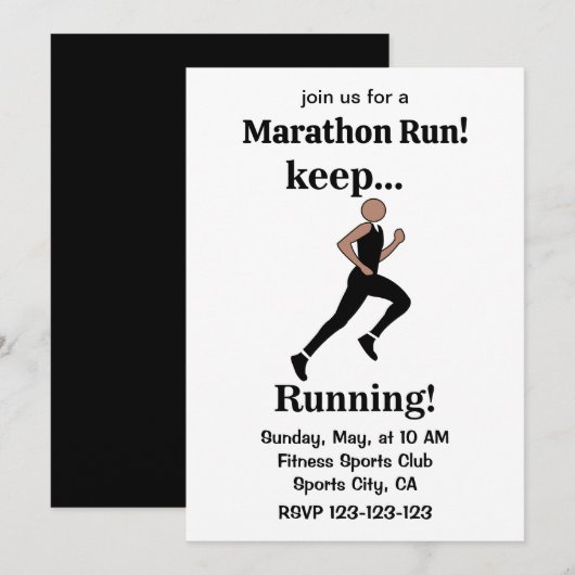 Hardlopen Renner Marathon Renen Sport Kaart (Voorkant / Achterkant)