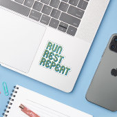 Hardlopen Rust Herhalen Sticker (Laptop met iPhone)