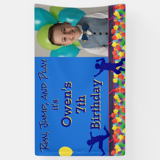 Hardlopen, springen en spelen Obstacle Course Verj Spandoek (Verticaal)