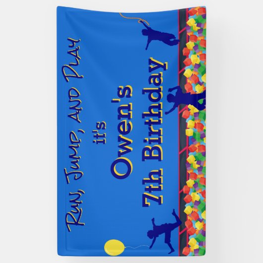 Hardlopen, springen en spelen Obstacle Course Verj Spandoek (Verticaal)